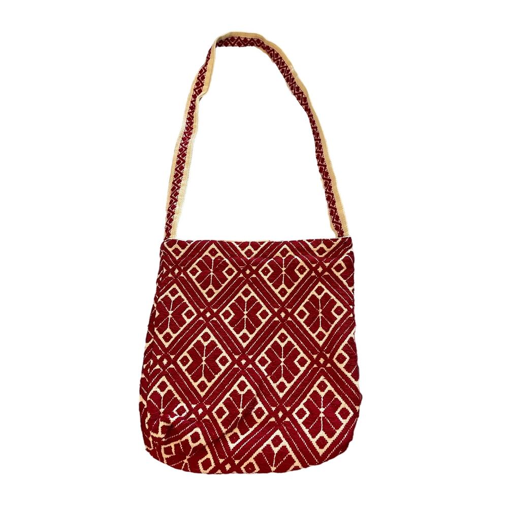 Handmade | Red Cotton Boho Tote